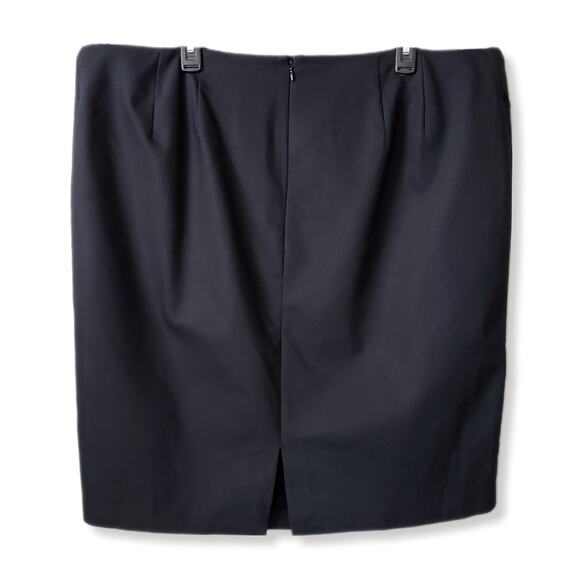 Lane Bryant Black Faux Wrap Skirt 22 Pencil Career Classic Tailored Corporate - Picture 4 of 12